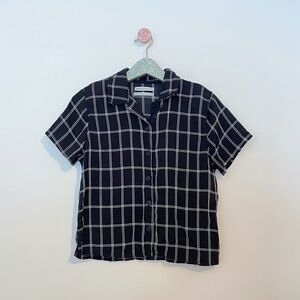 Urban Outfitters Black and White Windowpane Print Crop stop